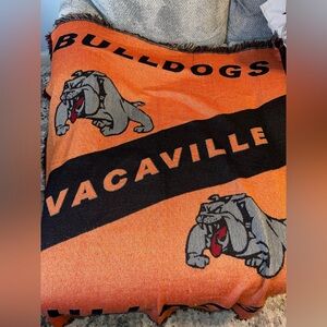 Vacaville Bulldogs Orange Throw Blanket